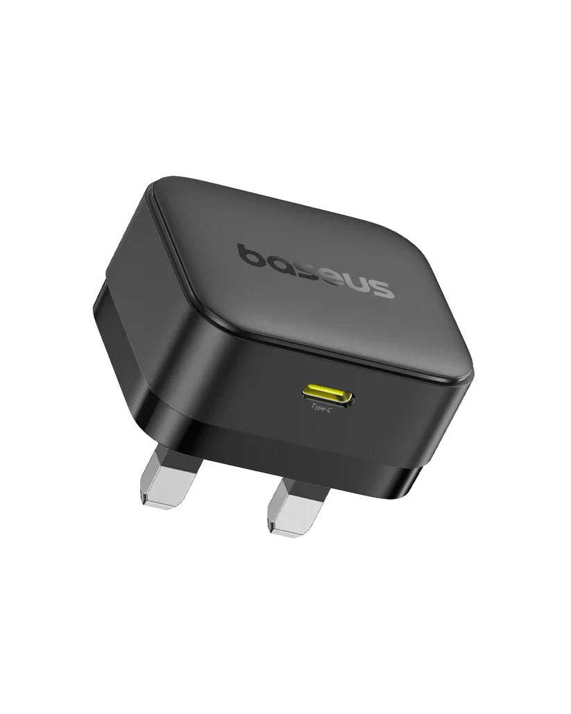 Baseus Palm 1C 20W Fast Charger – Black (UK) [D] - شاحن حائط  - قوة 20 واط - بيسوس - تايب سي