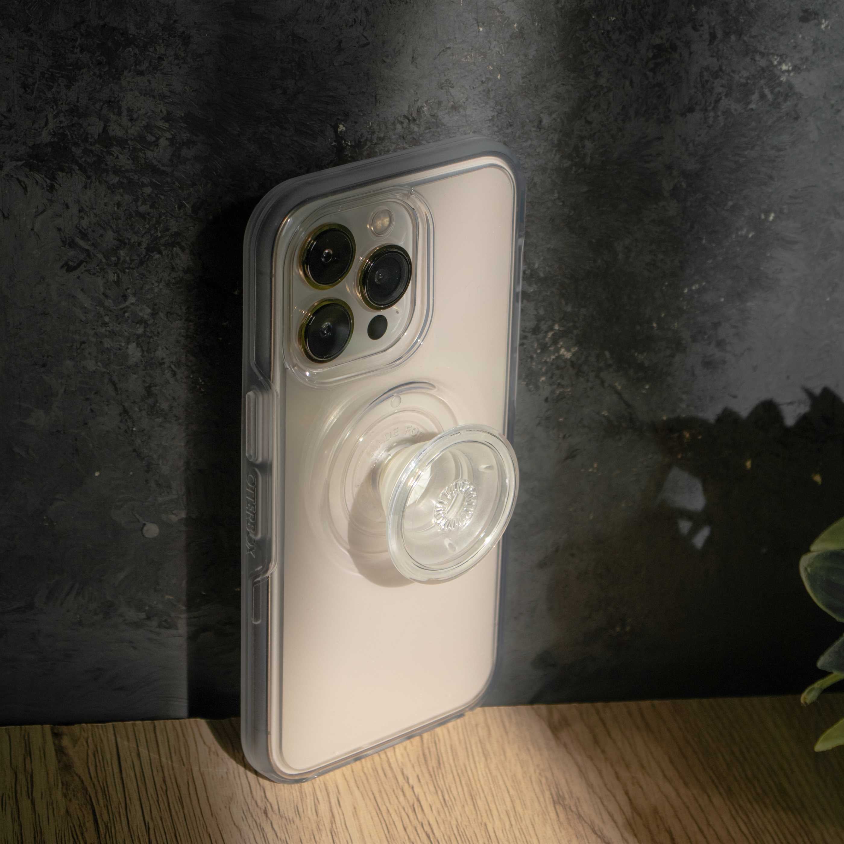Otterbox Otter+Pop Symmetry Clear Case iPhone 12 mini - Clear - كفر حماية عالية مع مسكة دائرية بوب سوكت - اوتربوكس - شفاف