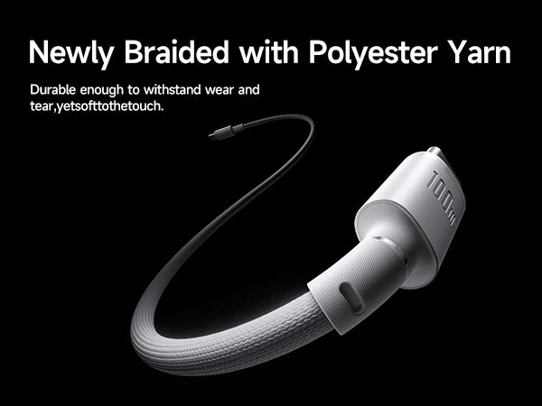 Baseus New Braided Fast Charging Cable USB-C to USB-C 100W 1m - White