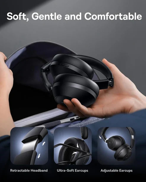 Baseus BH1 Lite Wireless Headphones – Black [D] - سماعة رأس بلوتوث - بيسوس - كفالة 12 شهر