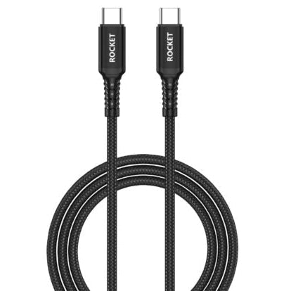 Rocket Type-c to Type-c 60W original fast charging cable [H] - سلك شحن - روكيت -  تايب سي - طول 2 متر - كفالة 12 شهر