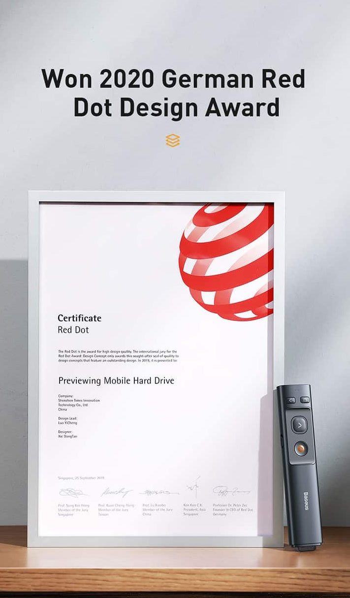 Baseus Orange Dot Wireless Presenter (Red Laser) Wireles Presenter [H]- مؤشر ليزر - للعروض التقديمية - البرزنتيشن - مناسب لجميع انواع الاجهزة والايبادات