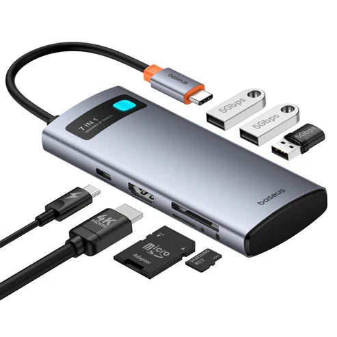 Baseus Metal Gleam 7-Port HUB – Space Grey
