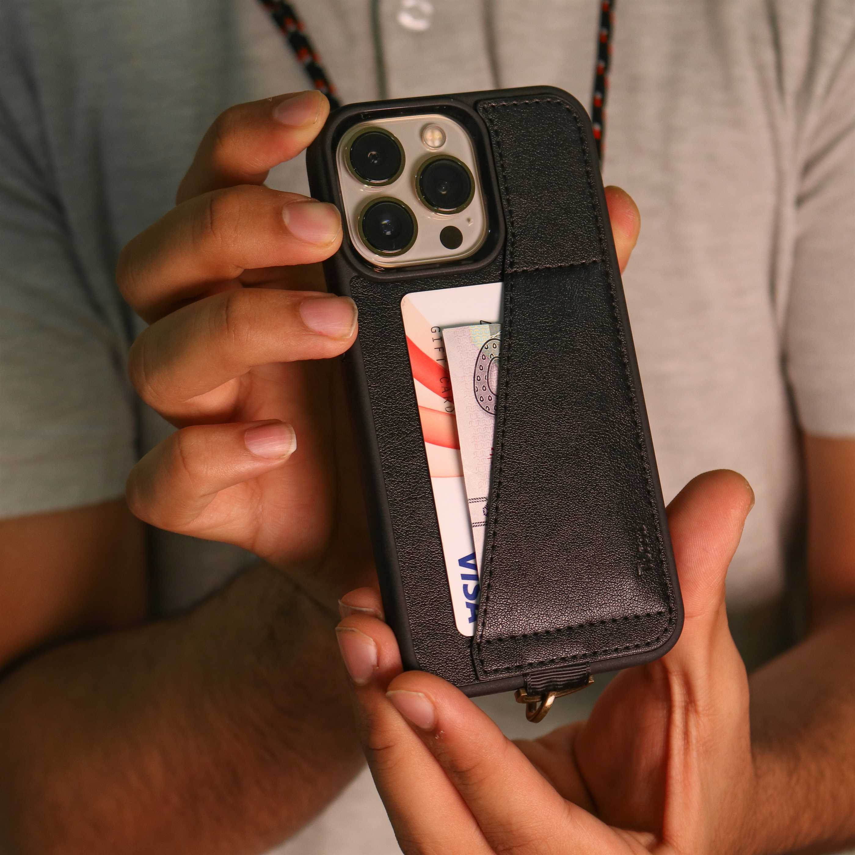 Torrii KOALA Case for iPhone 12 Pro MAX- Black - كفر حماية عالية مع محفظة للبطاقات وخيط علاقة - توري