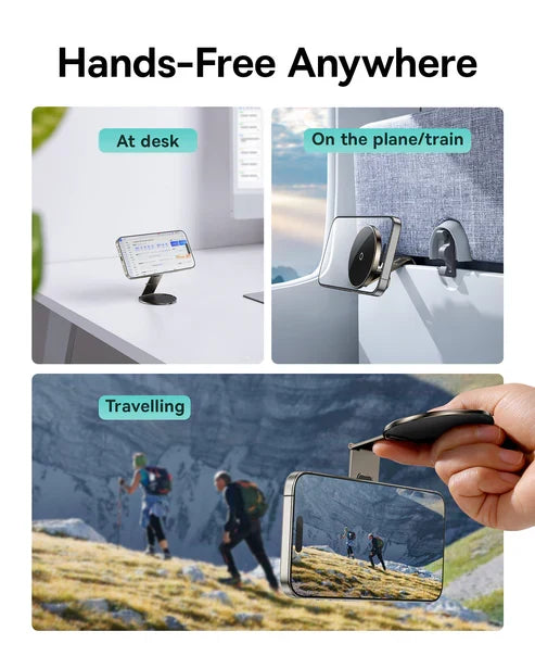 Baseus PrimeTrip VX1 Travel Magnetic Phone Holder – Black [D] - ستاند دائري + ماغ سيف