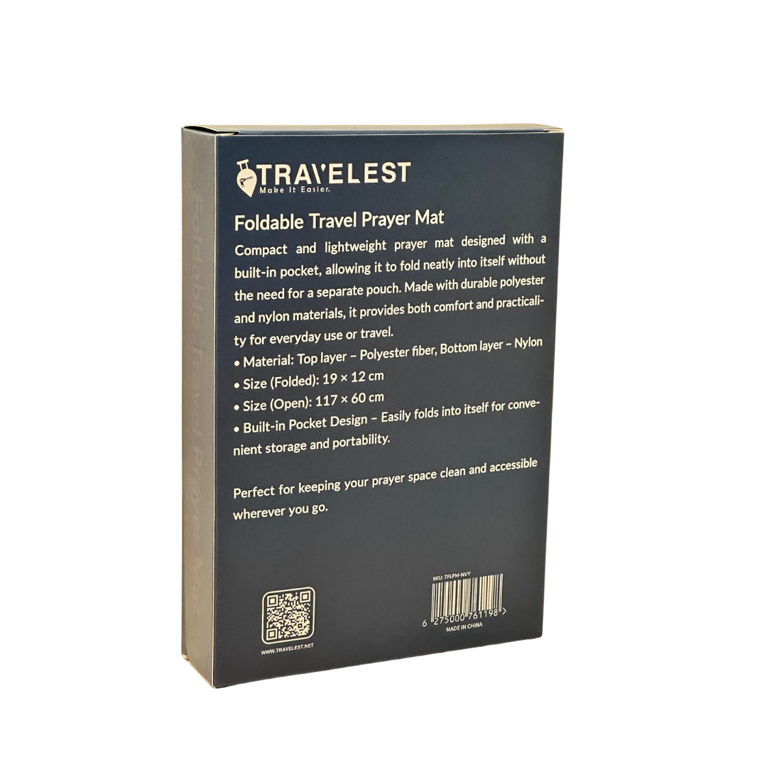 Travelest Foldable Travel Prayer Mat - Navy [T] - سجادة صلاة السفر قابلى للطي من ترافيليست - كحلي