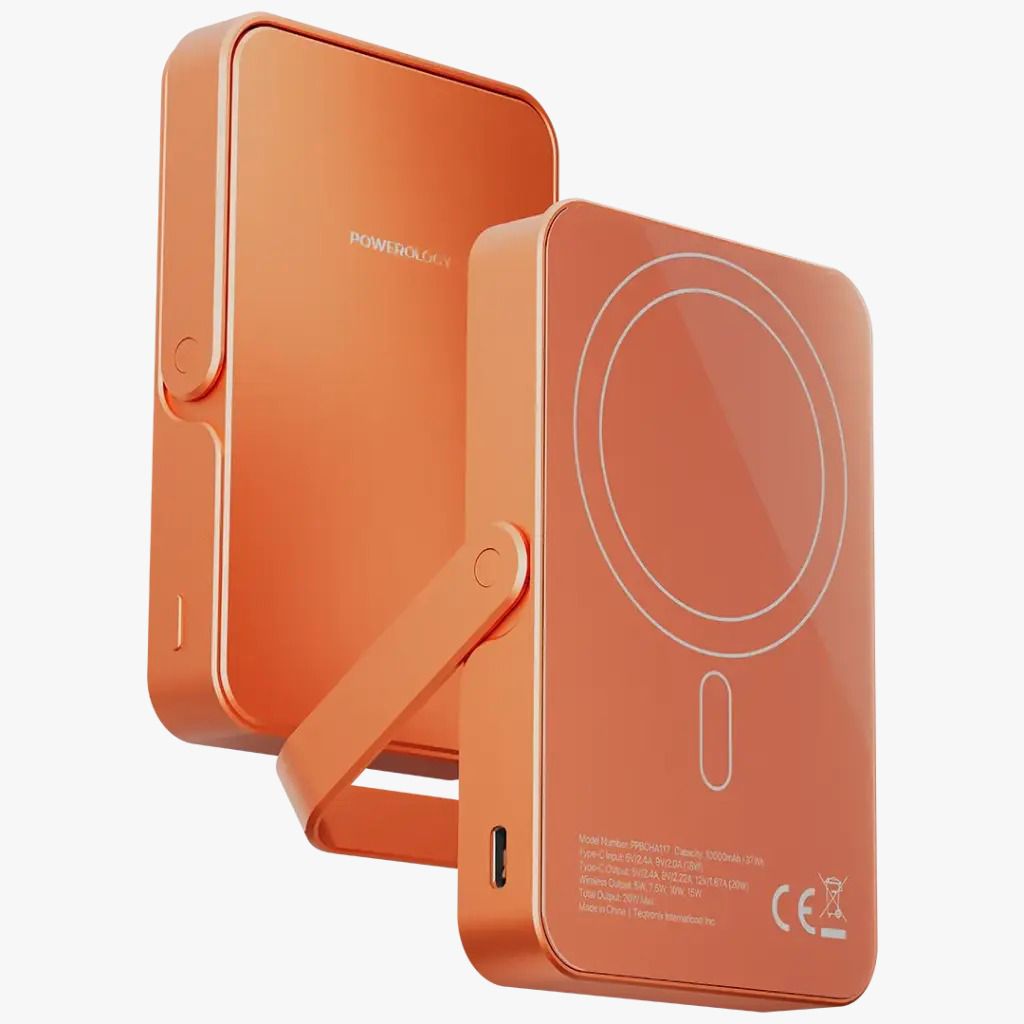 Powerology Spetemor 10000mAh Magsafe Power Glass Surface PD 20W [O] - باورولوجی بطارية محمولة بسعة 10000 مللي امبير وقوة 20 واط  - شاشة رقميه - كفالة 12 شهر