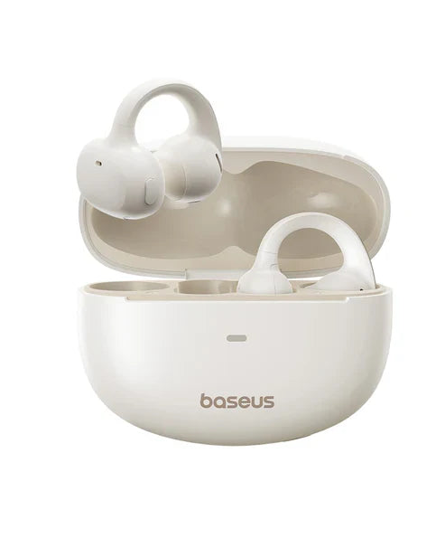 Baseus Bowie MC1 OL Open-Ear TWS Earbuds – White [D]-  سماعة بيسوس - بلوتوث - كفاله 12 شهر