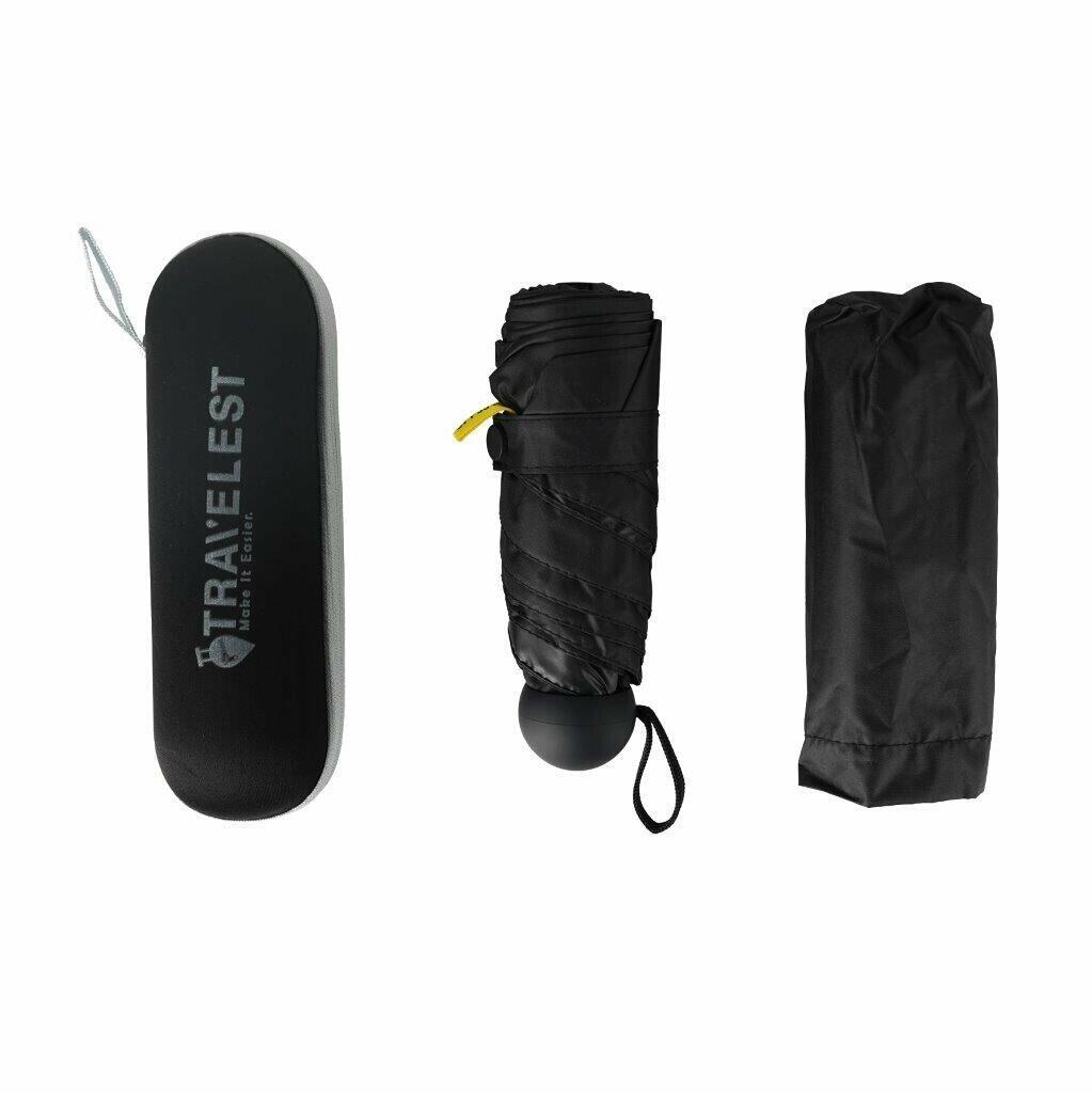 Travelest Mini Umbrella with pouch - Watermelon Black [T] - شمسية صغيرة الحجم مع شنطة حافظة من ترافيليست - ووترميلون