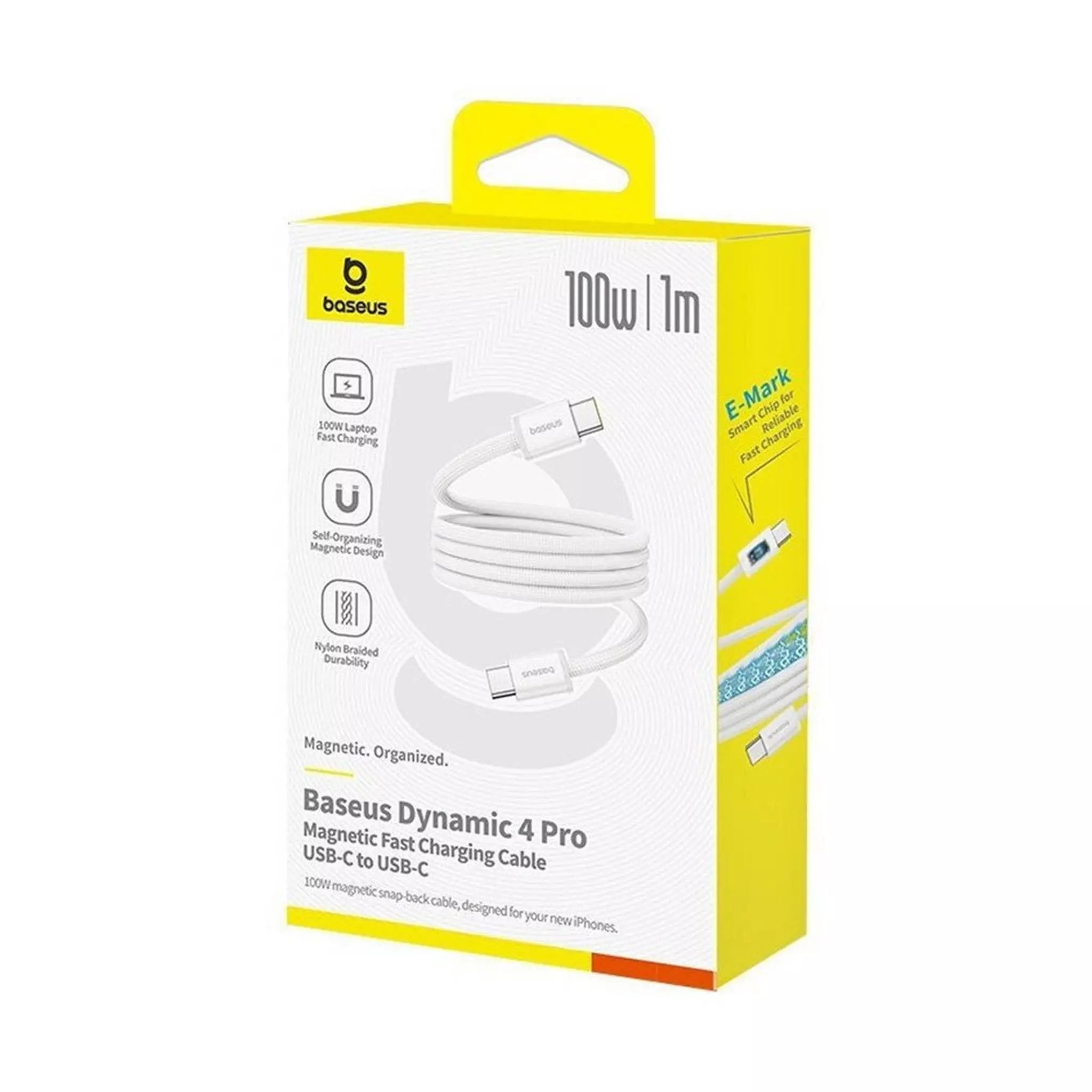 Baseus Dynamic 4 Pro Magnetic Fast Charging Cable USB-C to USB-C 100W 1m - White
