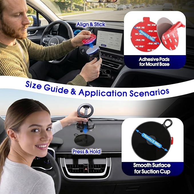 Dashboard Pad Mounting Disk for Suction Cup Phone Mount - Black [H]- قاعدة لتثبيت حامل الهاتف على تابلوه السيارة
