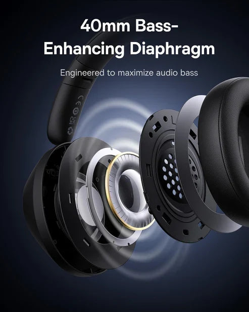 Baseus BH1 Lite Wireless Headphones – Black [D] - سماعة رأس بلوتوث - بيسوس - كفالة 12 شهر