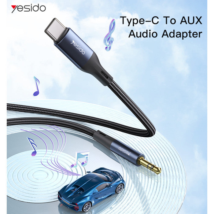 YESIDO YAU36 AUX 3.5MM to Type-C Cable كيبل صوت - من تايب سي الى 3.5 مم