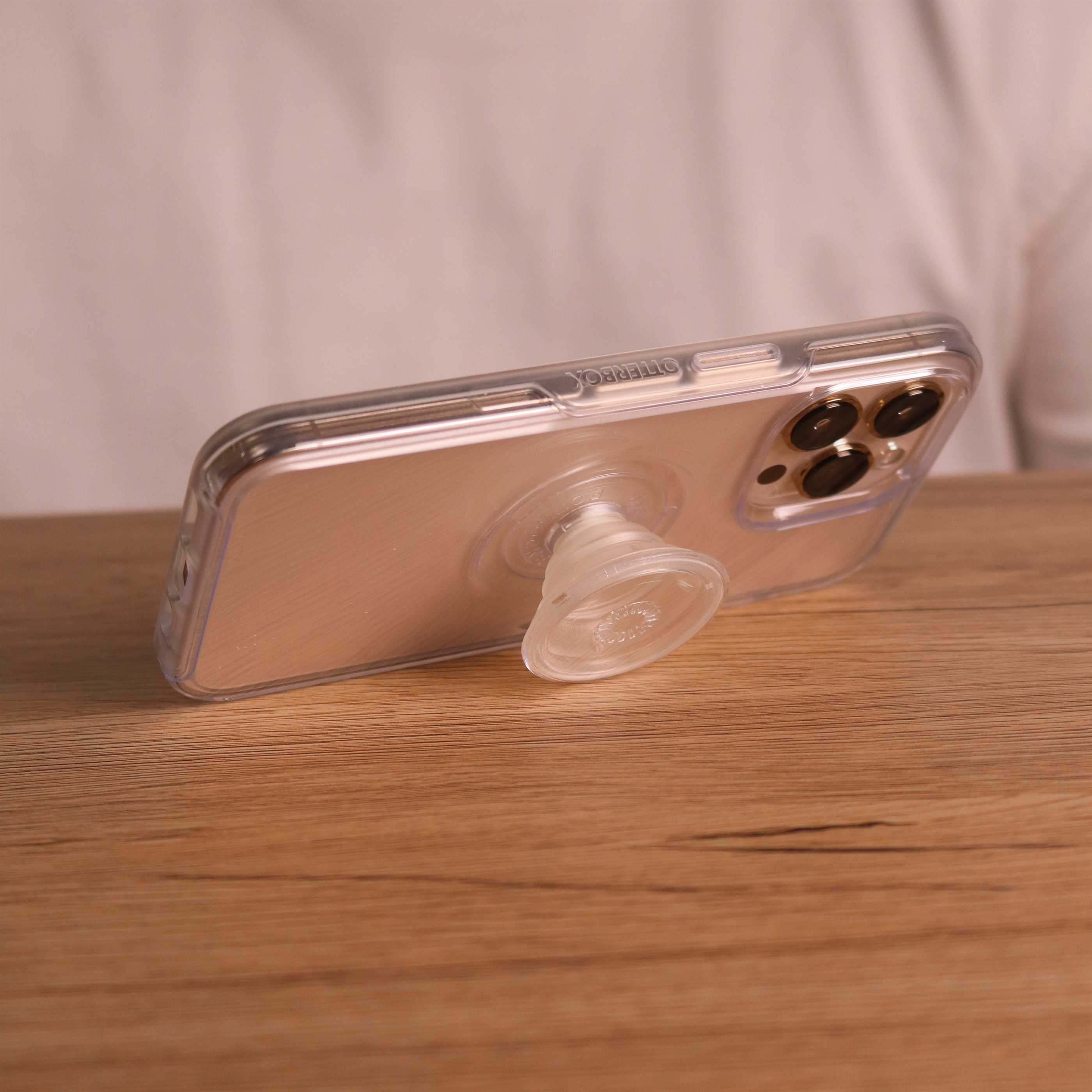 Otterbox Otter+Pop Symmetry Clear Case iPhone 12 mini - Clear - كفر حماية عالية مع مسكة دائرية بوب سوكت - اوتربوكس - شفاف