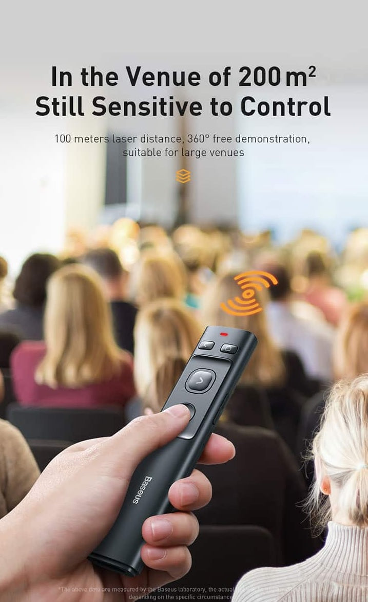 Baseus Orange Dot Wireless Presenter (Red Laser) Wireles Presenter [H]- مؤشر ليزر - للعروض التقديمية - البرزنتيشن - مناسب لجميع انواع الاجهزة والايبادات