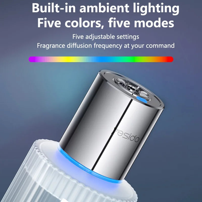 YESIDO VC16 Smart Car Fragrance Diffuser Type C Rechargeable 5 Modes Automatic Air Freshener
