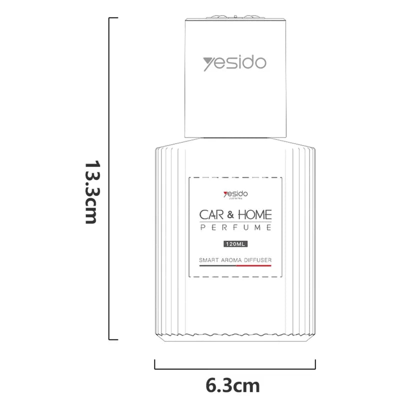 YESIDO VC16 Smart Car Fragrance Diffuser Type C Rechargeable 5 Modes Automatic Air Freshener