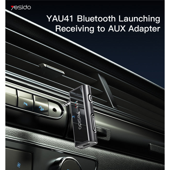 yesido YAU41 2 in1 Wireless Adapter 3.5mm Audio AUX Adapter Bluetooth 5.1 Transmitter Receiver - جهاز ارسال واستقبال بلوتوث - يوسيدو