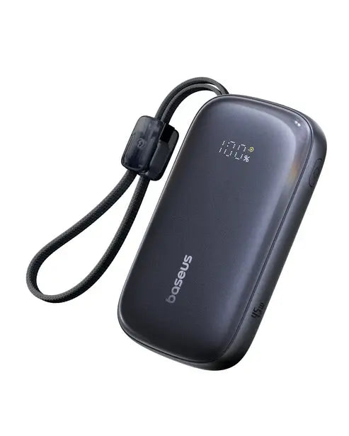 Baseus FC31 Power Bank 20000mAh 45W with 1 USB-C Cables – Black [D] - بطارية متنقلة - بيسوس - سعة 20000 مللي أمبير - 1 كابل USB-C - شاشة رقمية - قوة 45 واط - ضمان 24 شهر