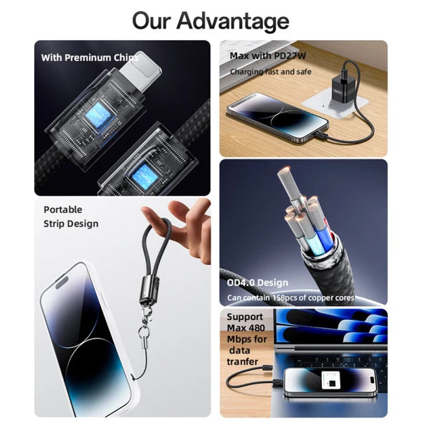 Yesido CA178 20CM 27W Type-C To Lightning Data Cable