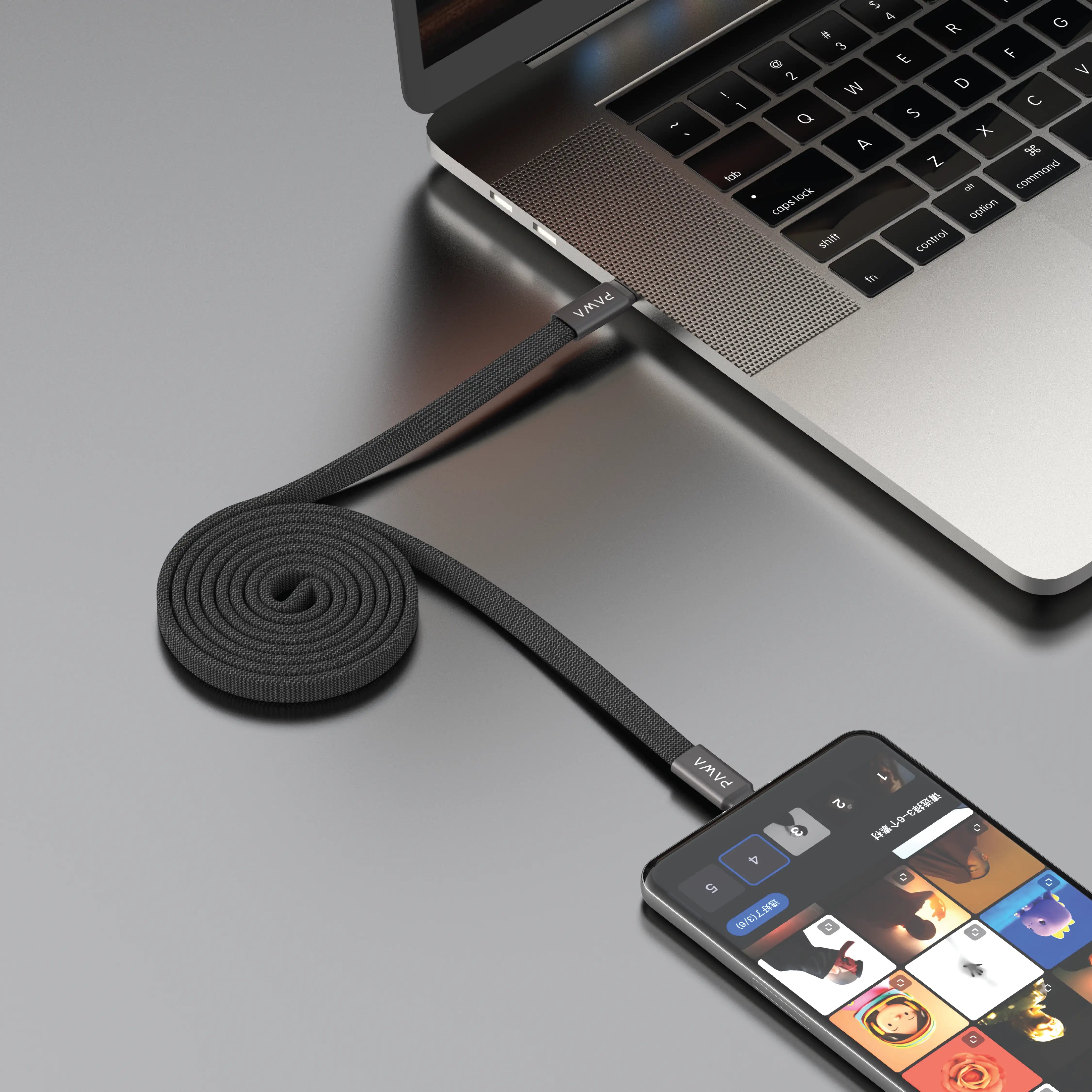 PAWA Ignitesync Typec To Typec Magnetic Braided Cable - 240W - Black