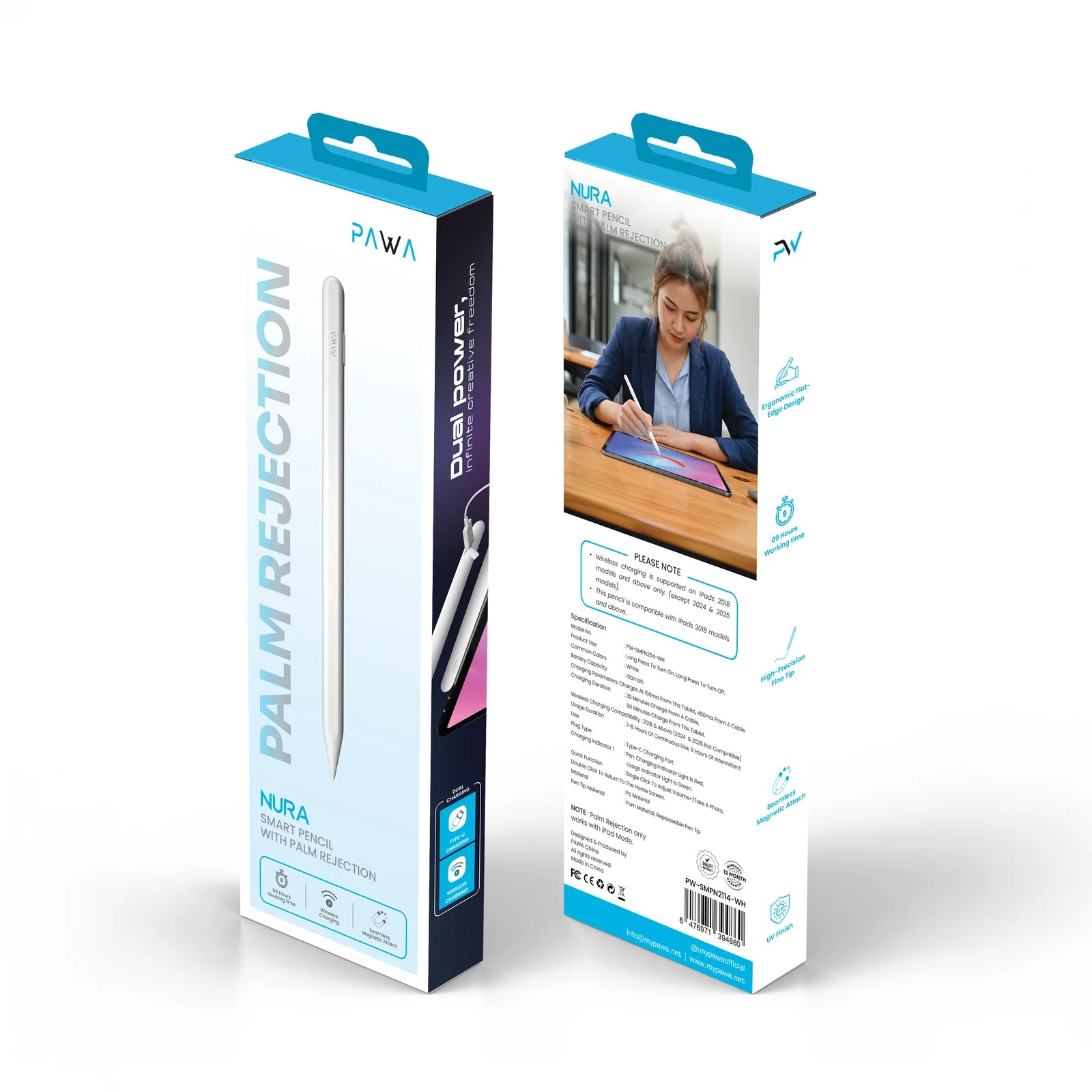 PAWA Nura Smart Pencil With Palm Rejection
