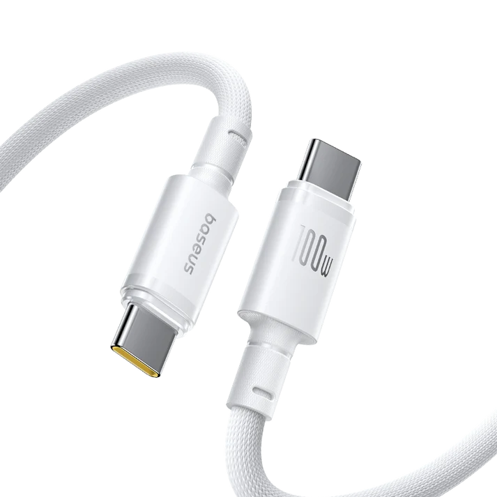 Baseus New Braided Fast Charging Cable USB-C to USB-C 100W 1m - White
