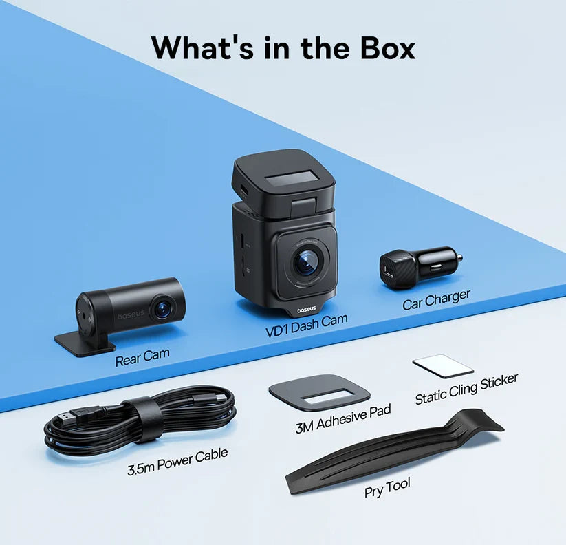 Baseus PrimeTrip VD1 Dash Cam 3K+1080p – Black