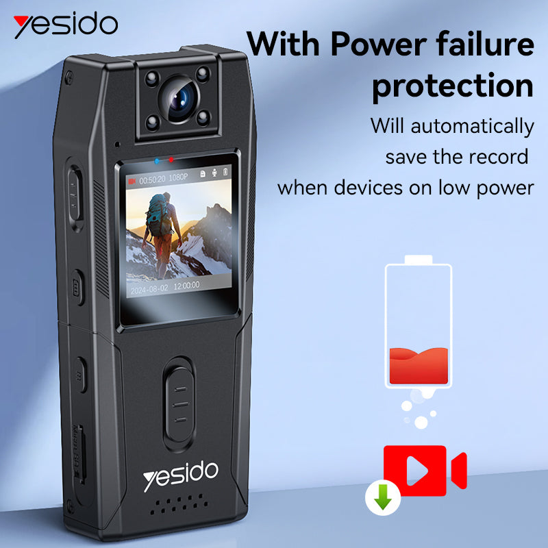 Yesido KM25 1.3 Inch Digital Smart Camera 1080P Ultra-clear Night Vision - كاميرا صغيرة الحجم - متعددة الاستخدمات - كفالة 12 شهر