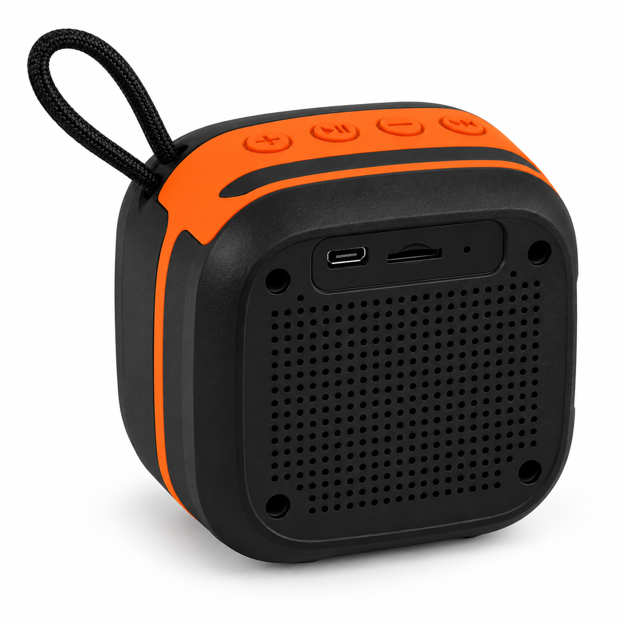 Wireless Bluetooth Speaker with RGB LED Lights 5W – Black & Orange