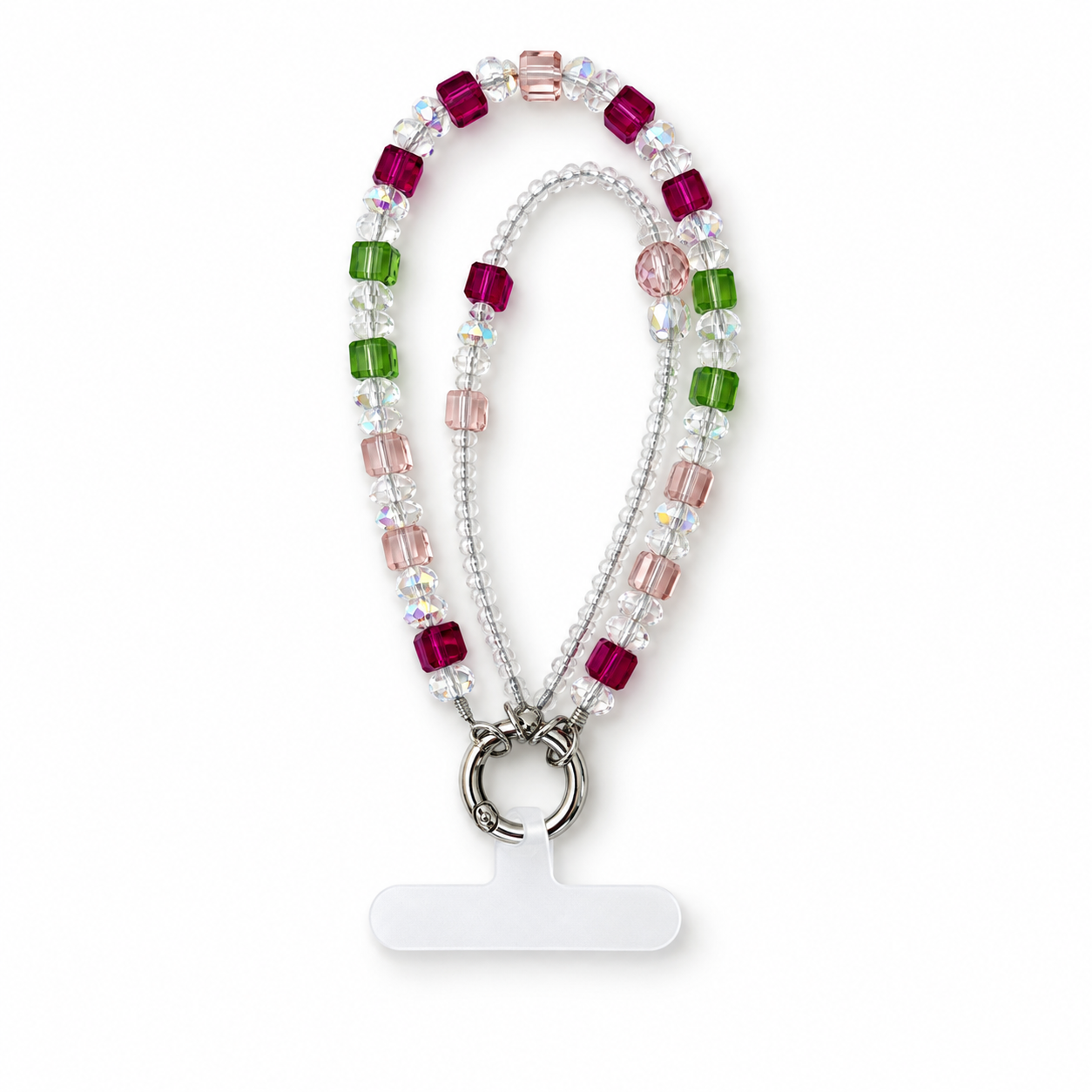 Short Crystal Lanyard / With Clear Case - Berry Garden