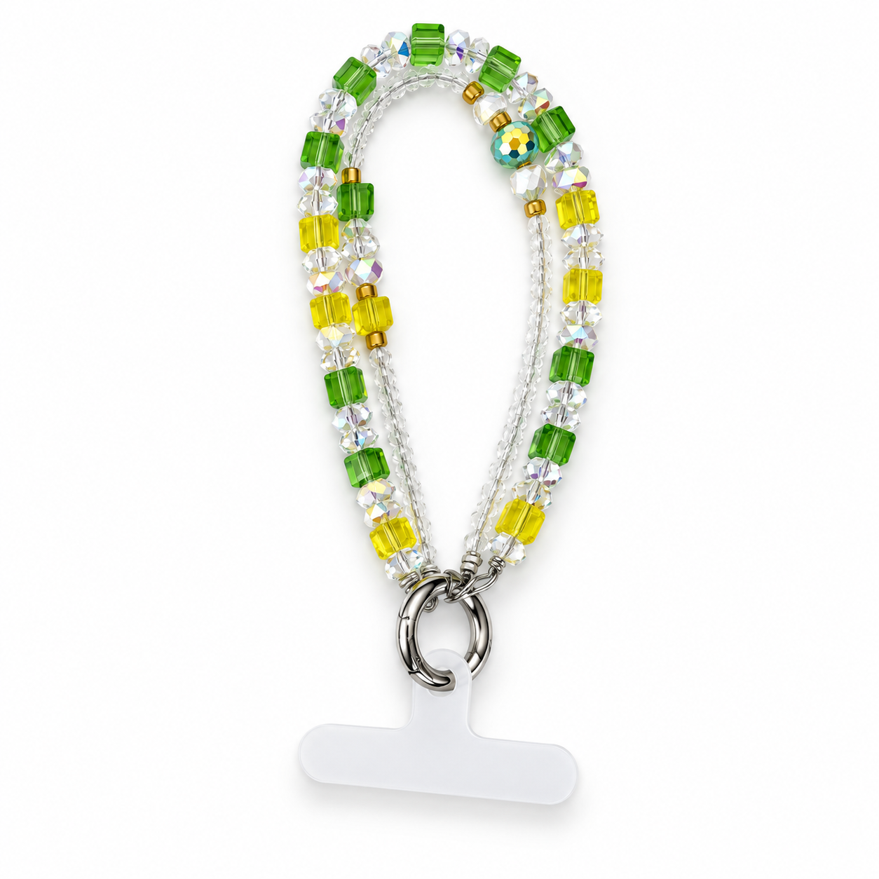 Short Crystal Lanyard / With Clear Case - Lemon Garden