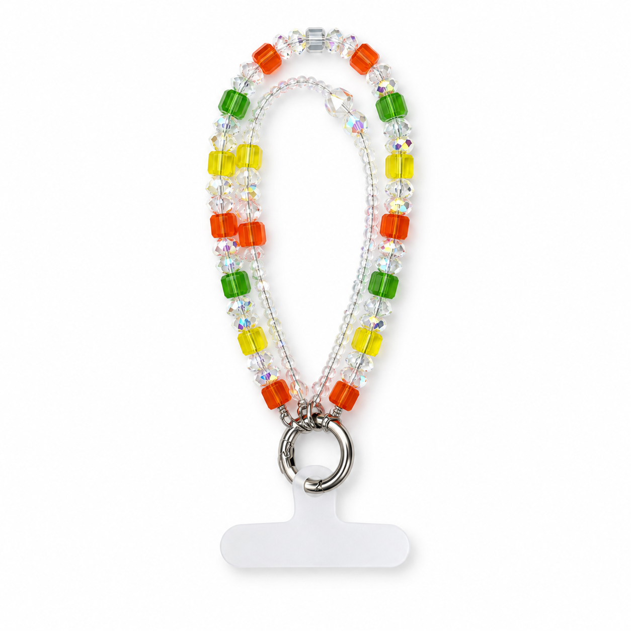 Short Crystal Lanyard / With Clear Case - Tropical Candy