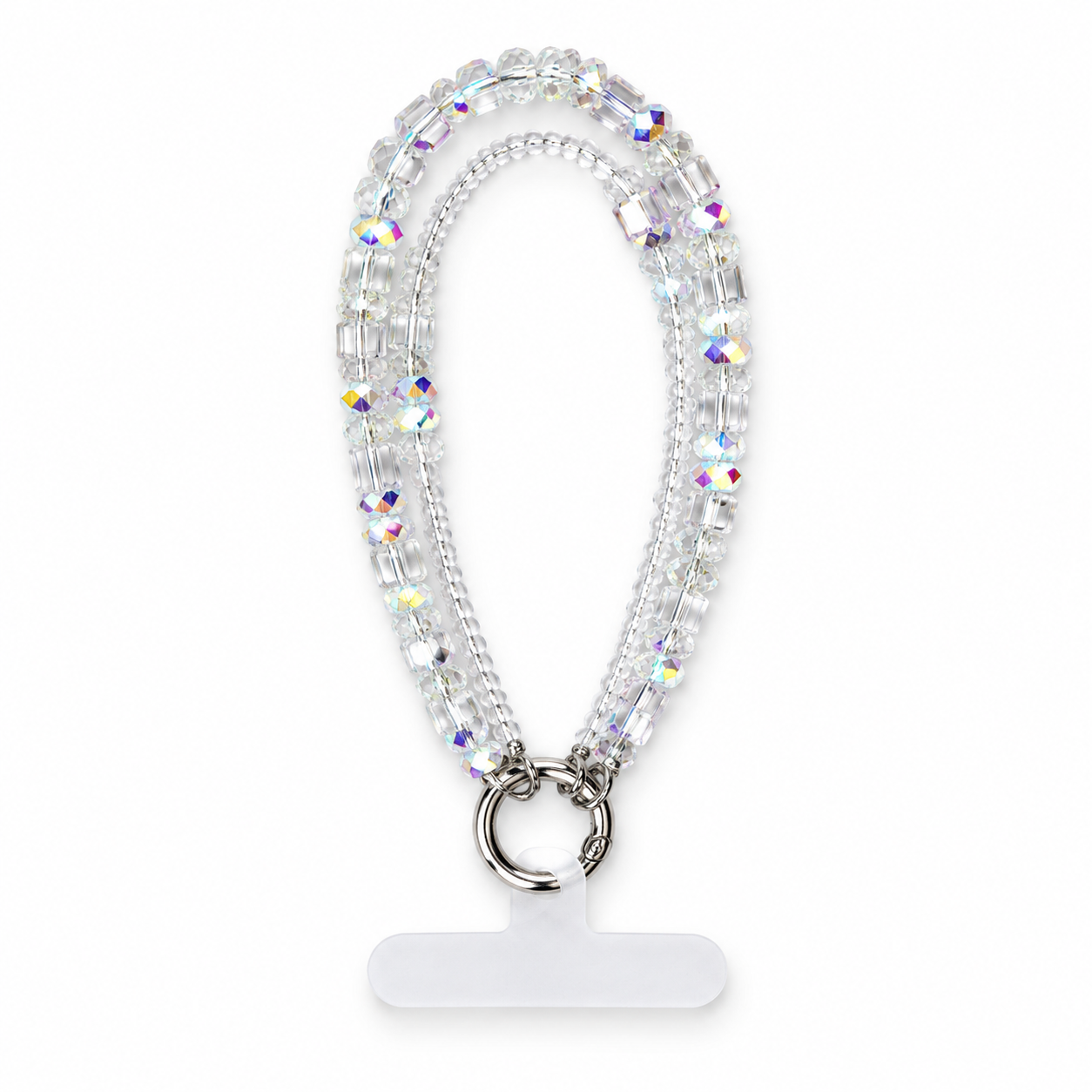 Short Crystal Lanyard / With Clear Case - Crystal Shine