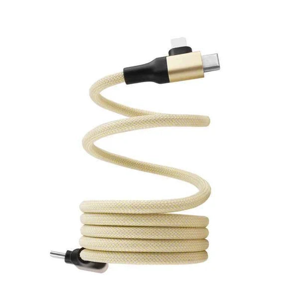 Torrii 60W CiCi Multi-function Magnetic Cable 1M – Yellow [BU] - سلك شحن - 2 في 1 - تايب سي الي  تايب سي + ايفون - طول 1 متر - قوة 60واط - كفالة 12 شهر