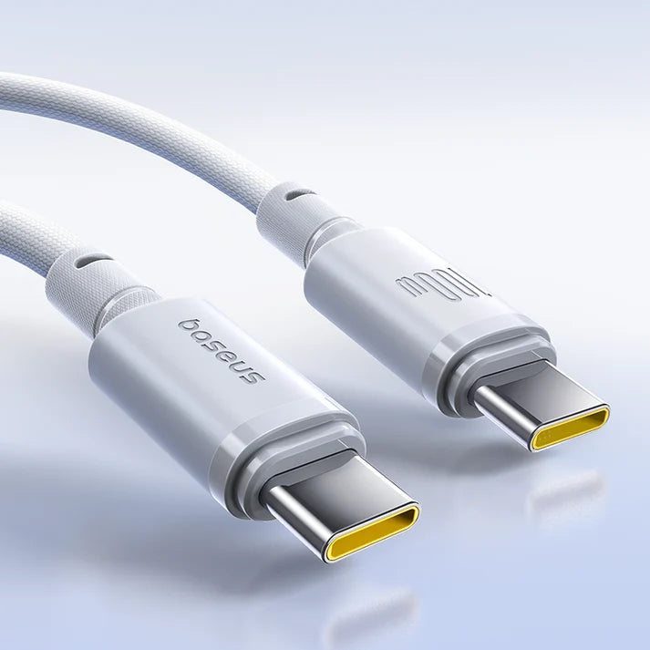Baseus New Braided Fast Charging Cable USB-C to USB-C 100W 1m - White