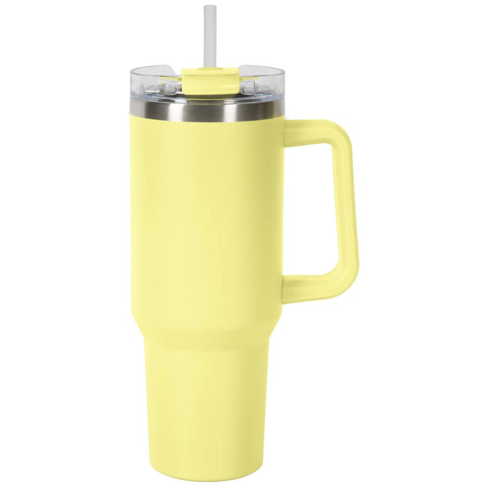 Fifty Fifty Insulated Mug 1.1L (Lemon Drop) [C] - مطارة حافظة للحرارة + عود + مسكه
