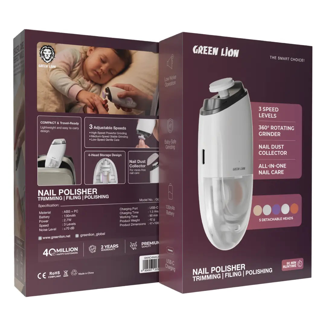 Green Lion Nail Polisher - White