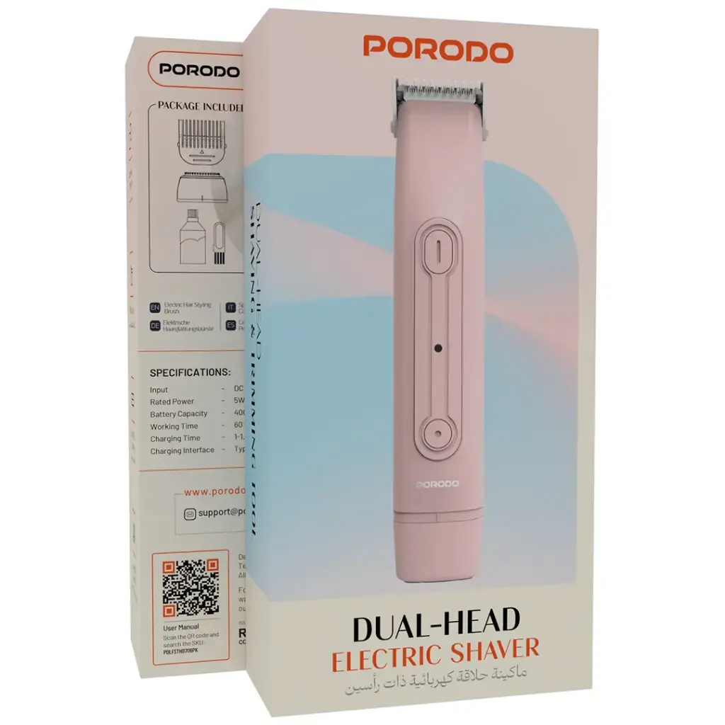 Porodo Lifestyle Dual-Head Electric Shaver [O] - ماكينة حلاقة بورودو الكهربائية ثنائية الرأس - كفالة 24 شهر