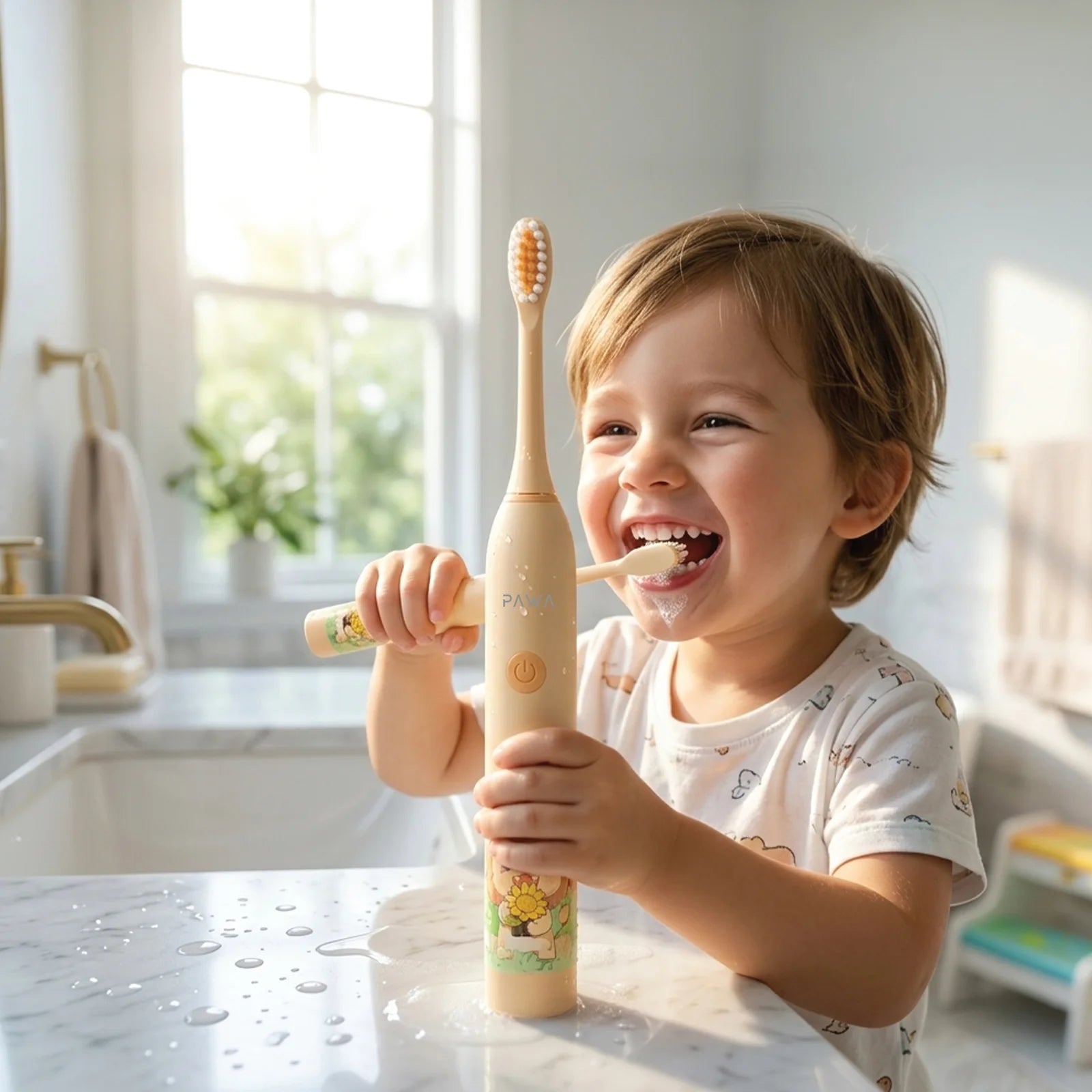 PAWA Electric Toothbrush Giggle For Kids-Yellow