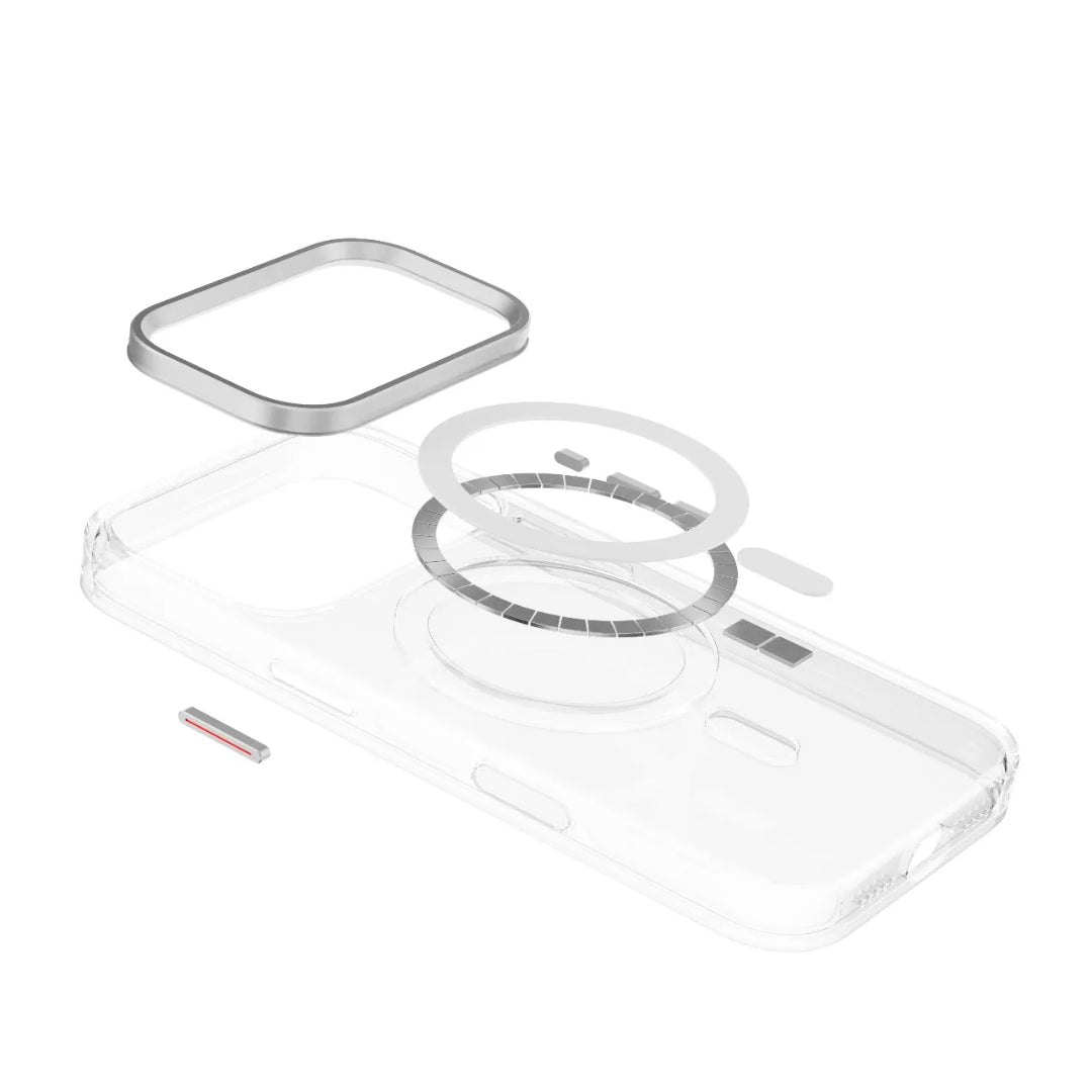 Levelo Allure PC Hard Case - for iPhone 17 - Transparent [O] - كفر حماية عالية - ماغ سيف - ايفون 17 برو / 17 بروماكس - ليفيلو - مقاوم للصدمات - شفاف