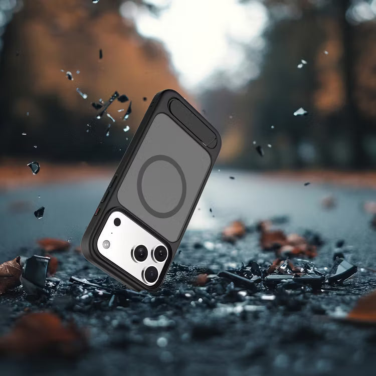 Levelo Matteo Case With Bottom Stand Grip For iPhone 17 Pro Max 17 Pro / 17 Pro Max [O] - كفر حماية عالية - ليفيلو - ايفون 17 بروماكس / 17 برو - ماق سيف - ستاند