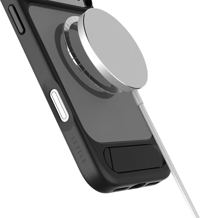 Levelo Matteo Case With Bottom Stand Grip For iPhone 17 Pro Max 17 Pro / 17 Pro Max [O] - كفر حماية عالية - ليفيلو - ايفون 17 بروماكس / 17 برو - ماق سيف - ستاند