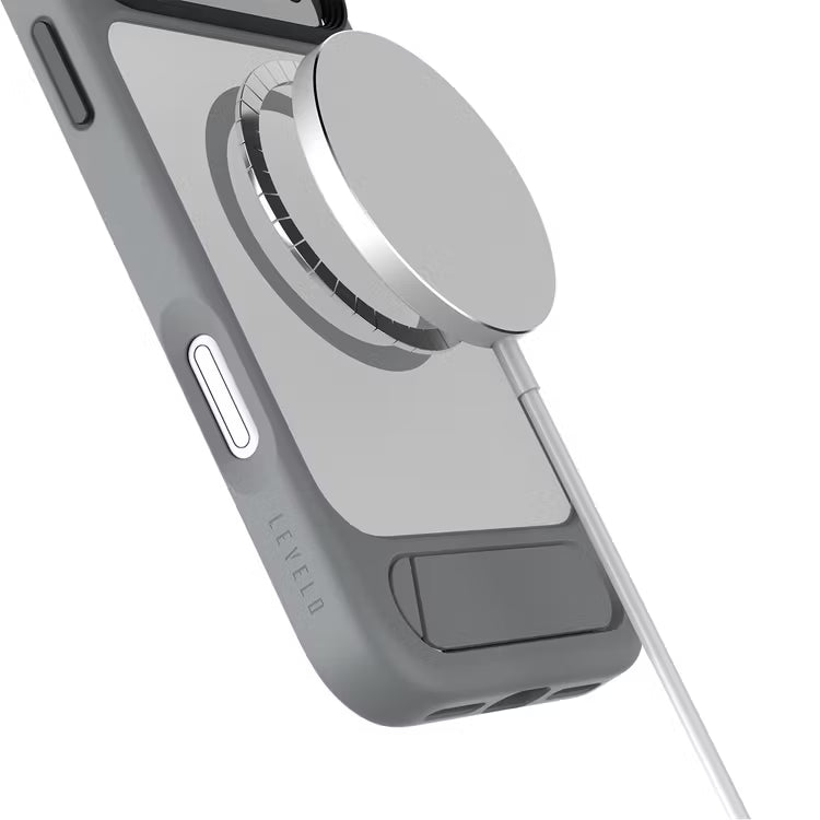 Levelo Matteo Case With Bottom Stand Grip For iPhone 17 Pro Max 17 Pro / 17 Pro Max [O] - كفر حماية عالية - ليفيلو - ايفون 17 بروماكس / 17 برو - ماق سيف - ستاند