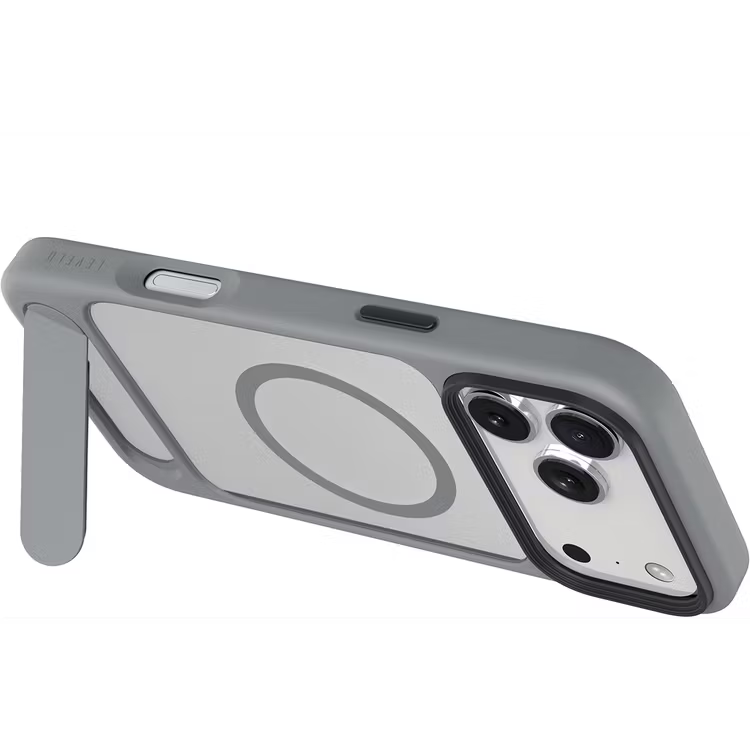 Levelo Matteo Case With Bottom Stand Grip For iPhone 17 Pro Max 17 Pro / 17 Pro Max [O] - كفر حماية عالية - ليفيلو - ايفون 17 بروماكس / 17 برو - ماق سيف - ستاند