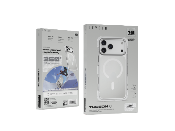 Levelo Tucson Magsafe Bumper Case For iPhone 18/17 Pro/Pro Max - White