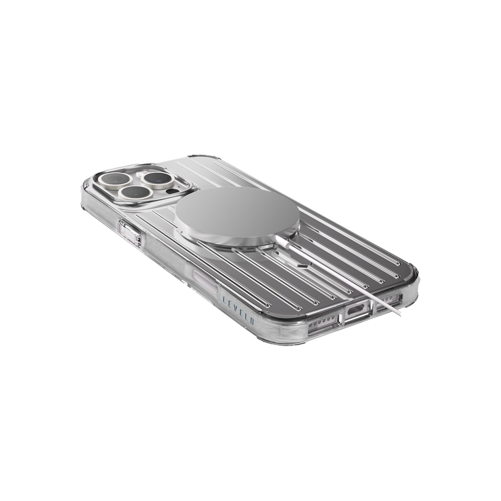 Levelo Cabin MagSafe Case for Apple iPhone 16 Pro  - Silver - كفر حماية عالية - ليفيلو - ماغ سيف