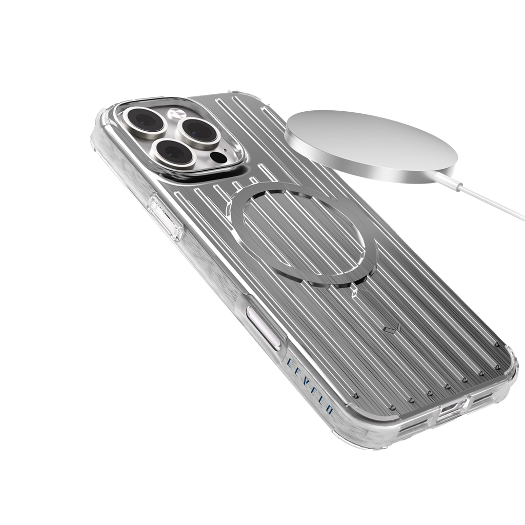 Levelo Cabin MagSafe Case for Apple iPhone 16 Pro  - Silver - كفر حماية عالية - ليفيلو - ماغ سيف