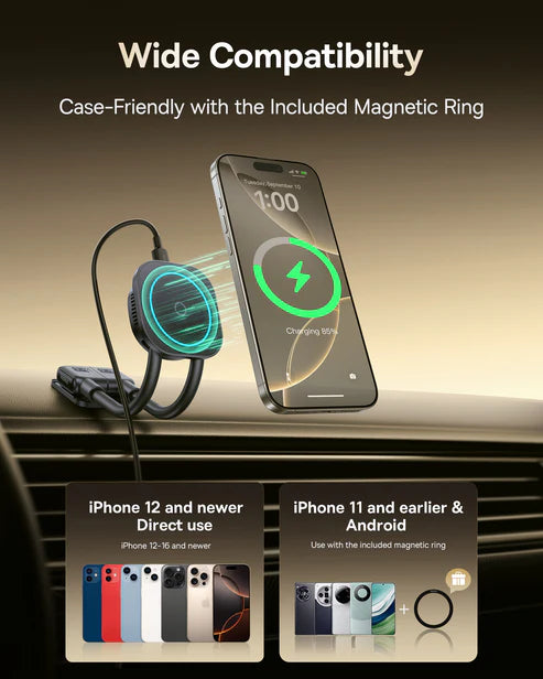 Baseus PrimeTrip C03sPro Magnetic Wireless Car Mount [D] - ستاند سيارة - بيسوس - شحن لاسلكي قوة 15 واط - ماق سيف