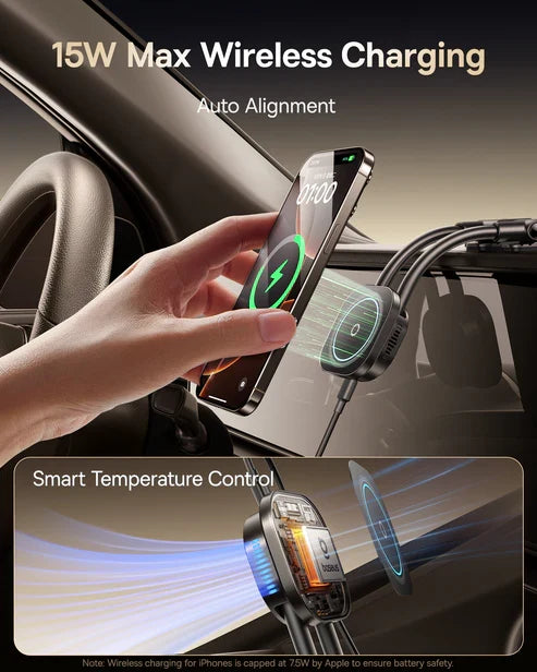 Baseus PrimeTrip C03sPro Magnetic Wireless Car Mount [D] - ستاند سيارة - بيسوس - شحن لاسلكي قوة 15 واط - ماق سيف
